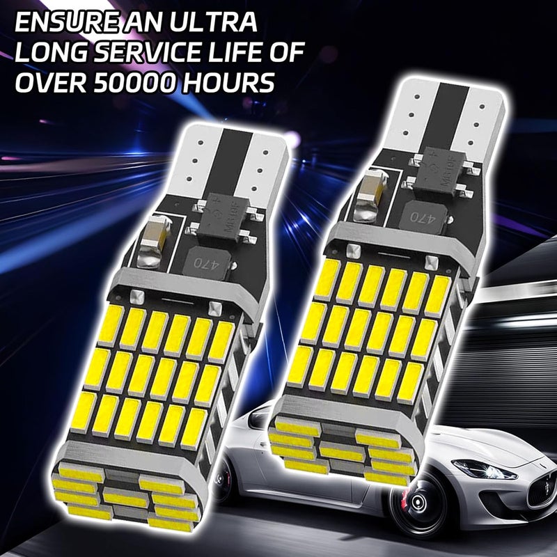 SamWinGear 4PCS 921 LED Reverse Light Bulb T15 T10 912 W16W 4014 45SMD 3rd Brake Light LED Bulb 6000K Error Free 360 Degree Chipsets Bright Backup Daytime Running Lights for Car Truck Cargo (White) - Image 5